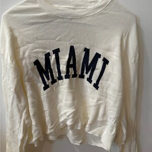 Brandy Melville Cream 'Miami' Sweatshirt